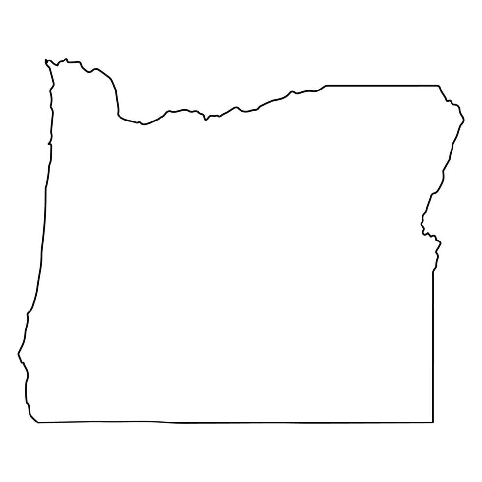 Hand drawn Outline Map border Oregon State Isolated on White vector