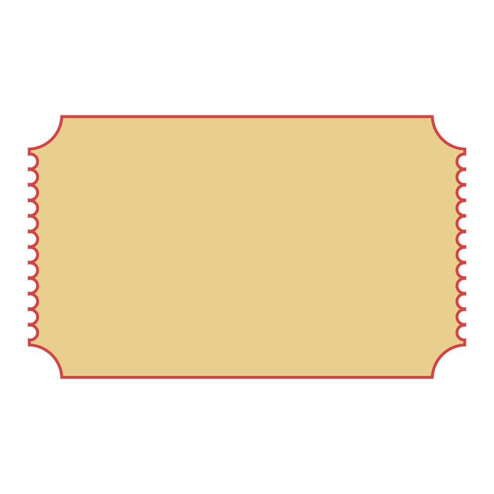 Vintage Blank Ticket Template with Decorative Red Border Frame vector