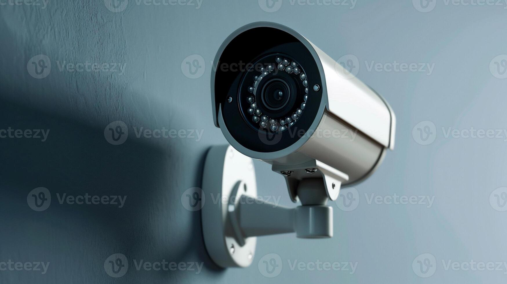 Security CCTV Camera Mounted on Wall photo