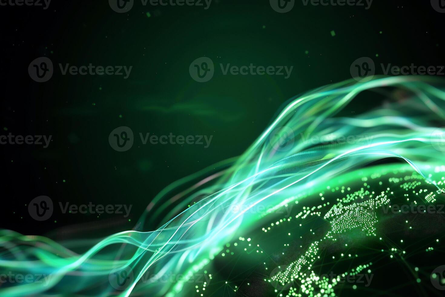 Abstract glowing Earth, digital art photo