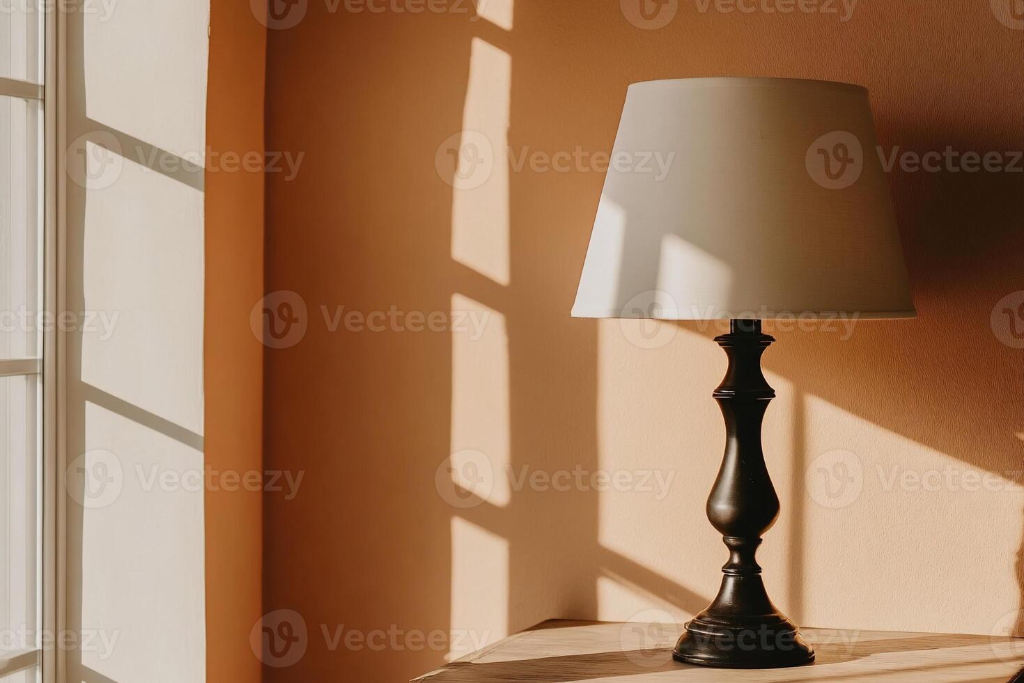 Warm Sunlight on a Simple Table Lamp photo