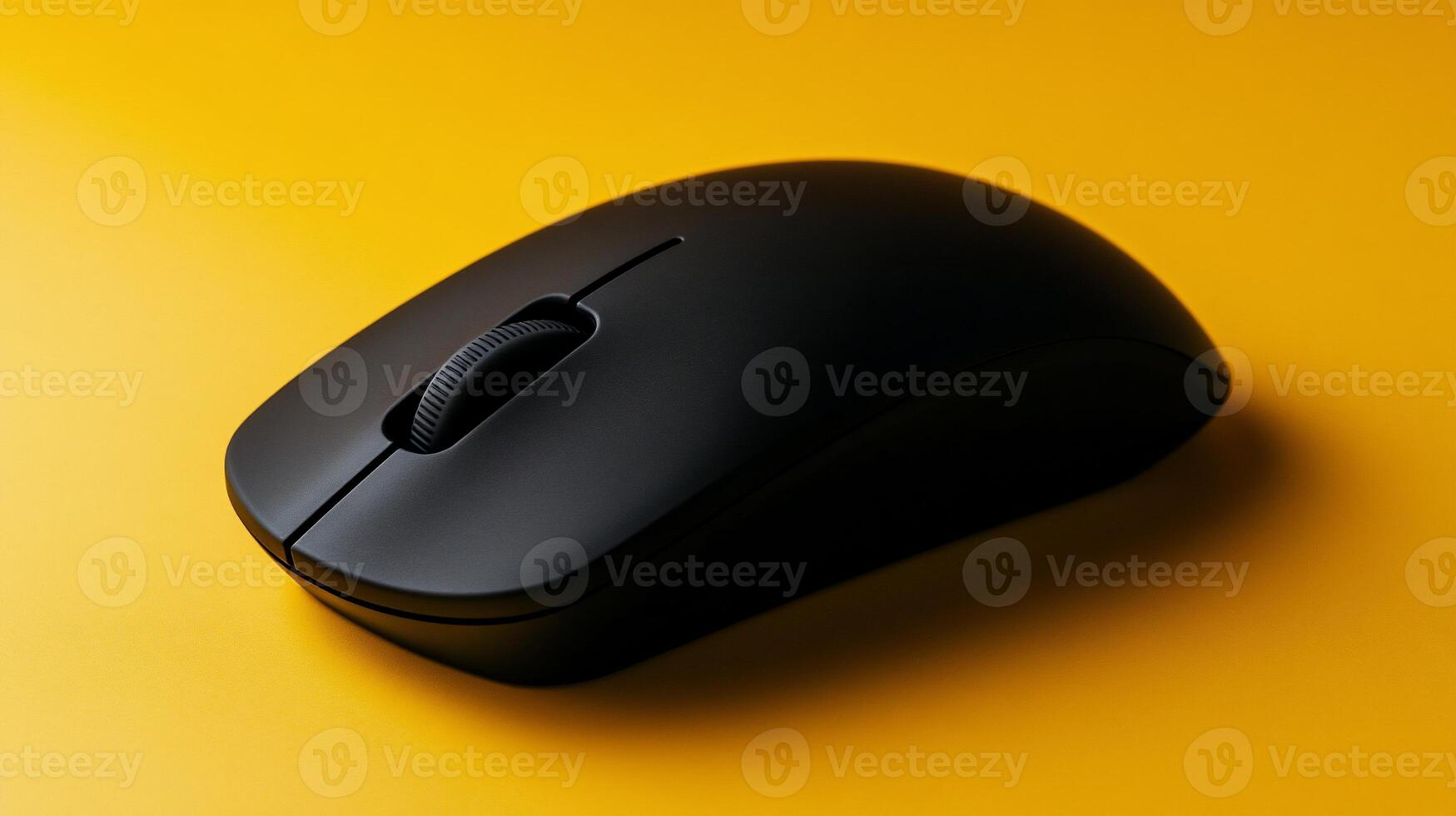 Modern black wireless computer mouse photo