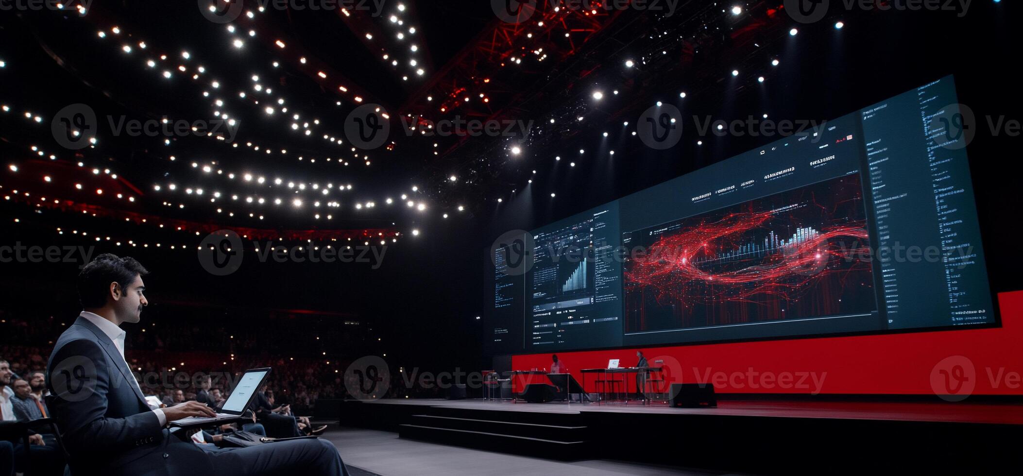 Large Conference Event with Data Visualization photo
