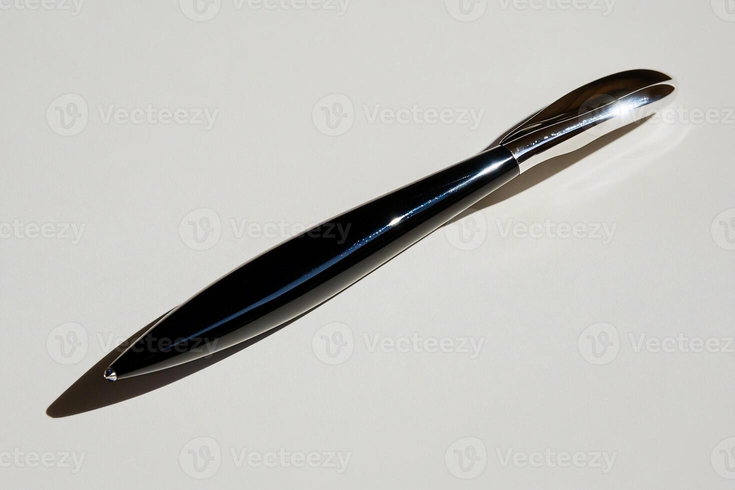 Sleek black pen with silver accents photo
