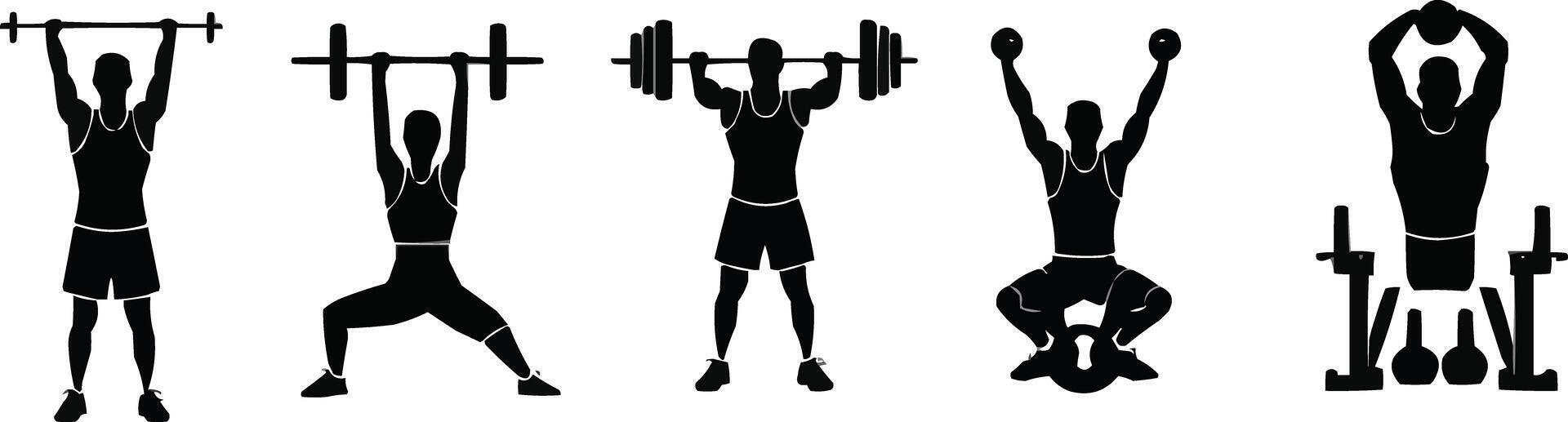 different exercises on a white background vector