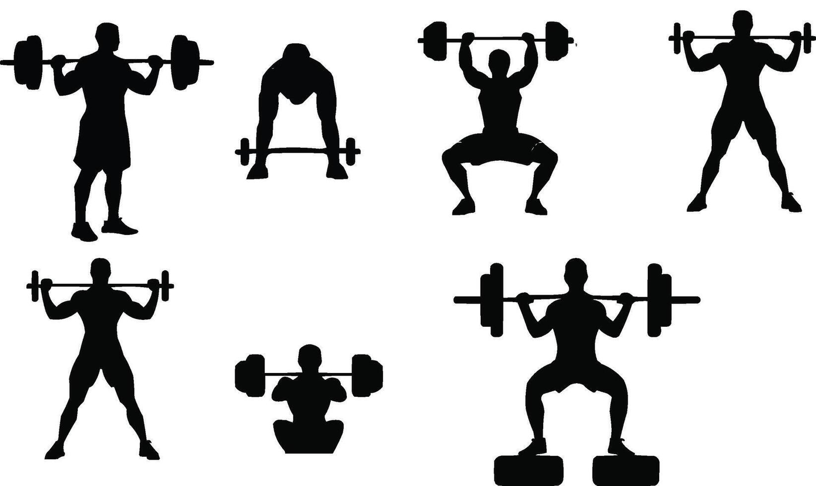 a set of people doing different exercises vector