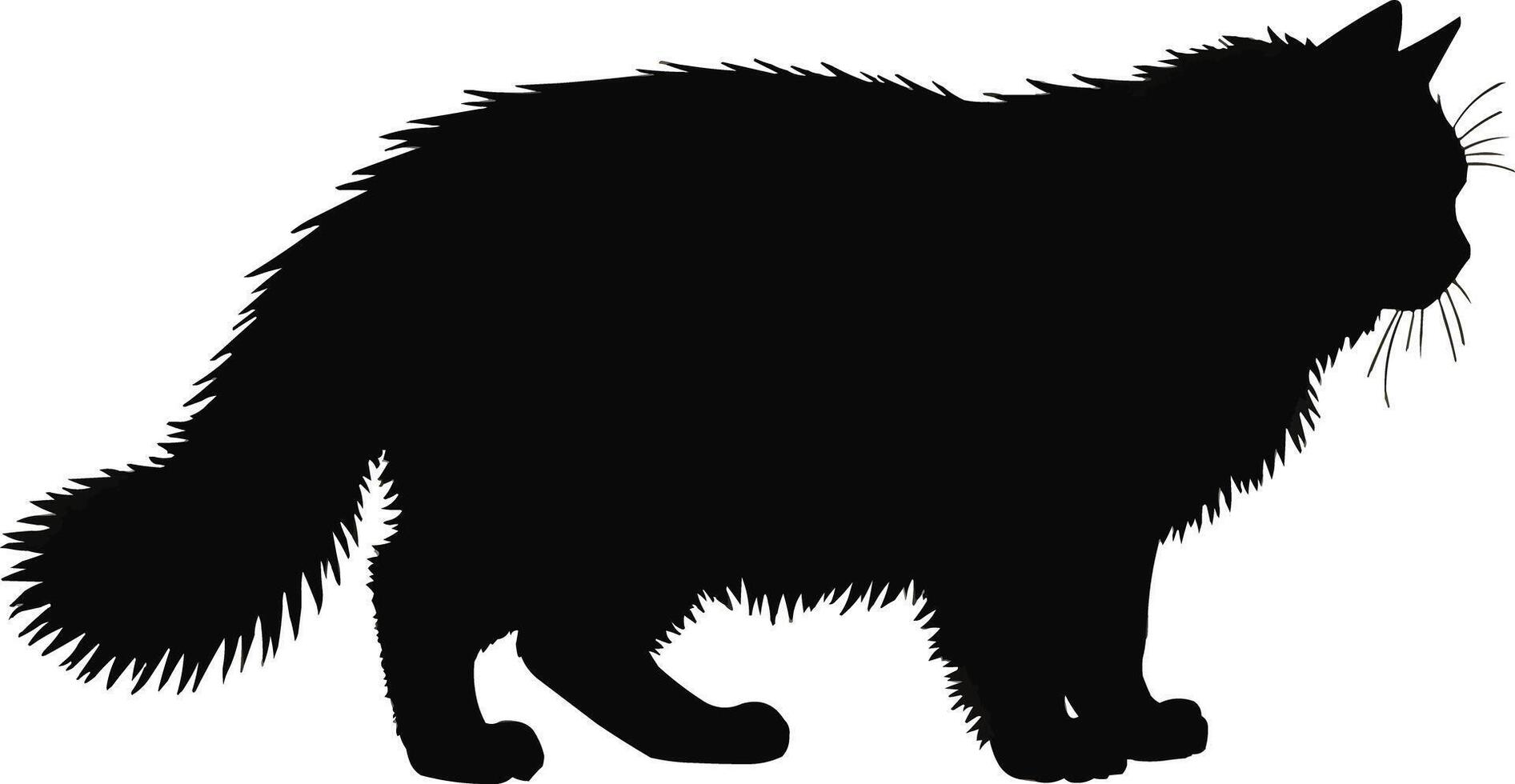 a black silhouette of a cat standing on its hind legs vector