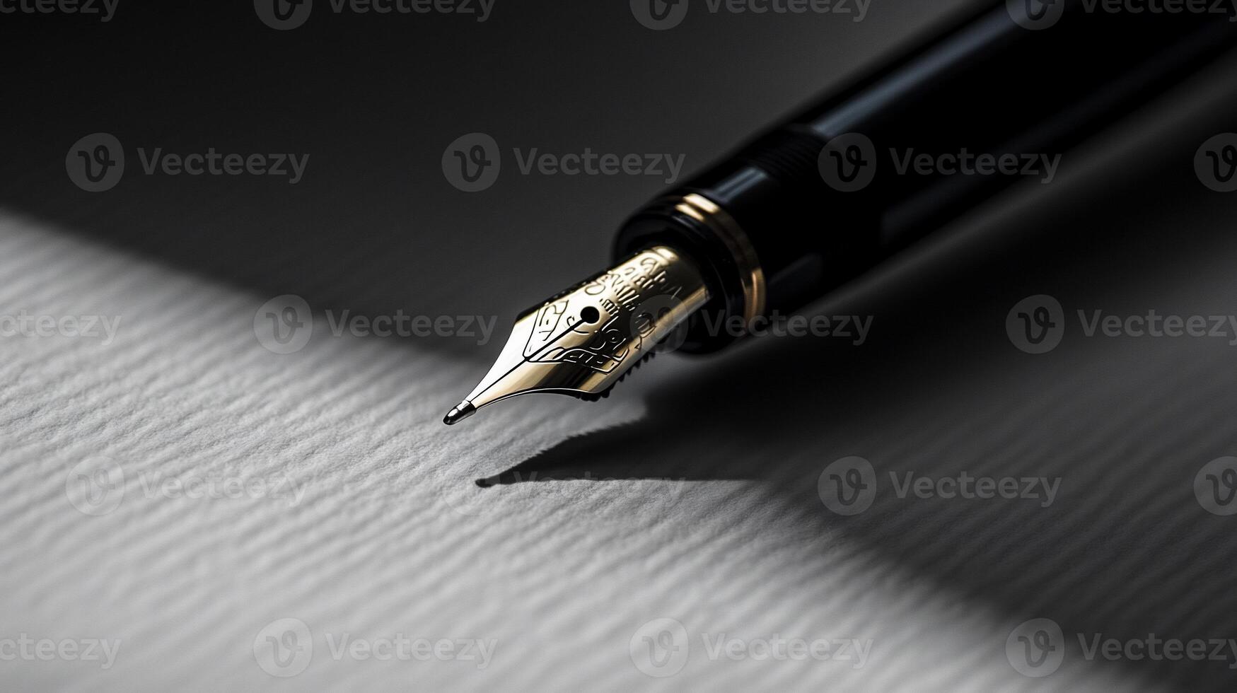 Elegant fountain pen nib on paper photo