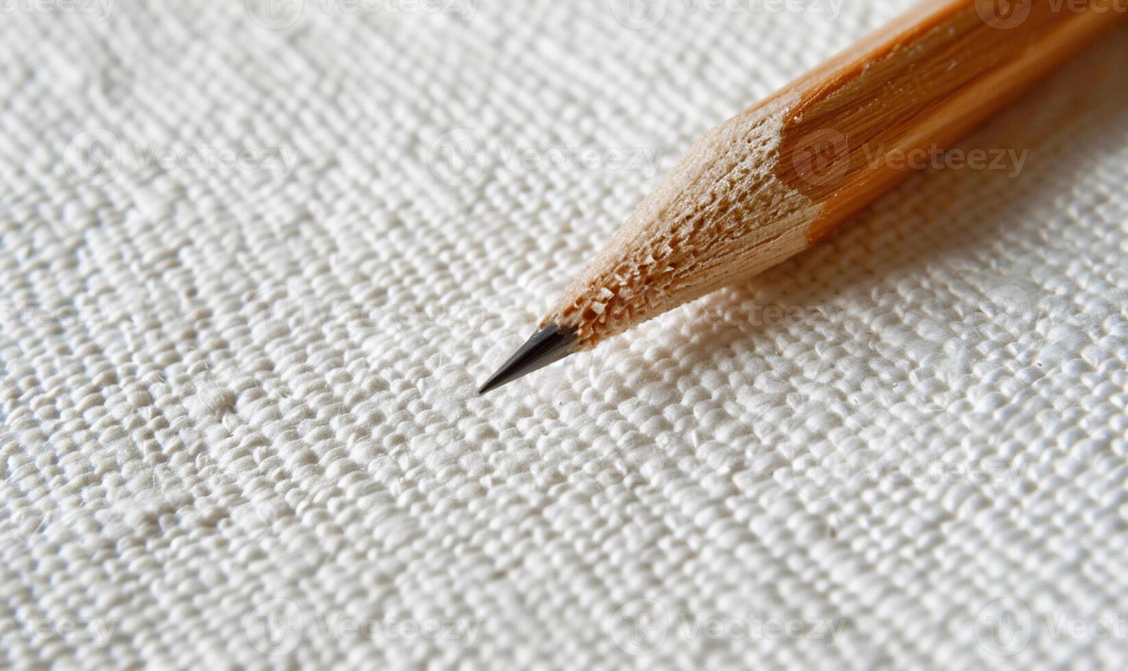 Close-up of a pencil on a light-colored fabric photo