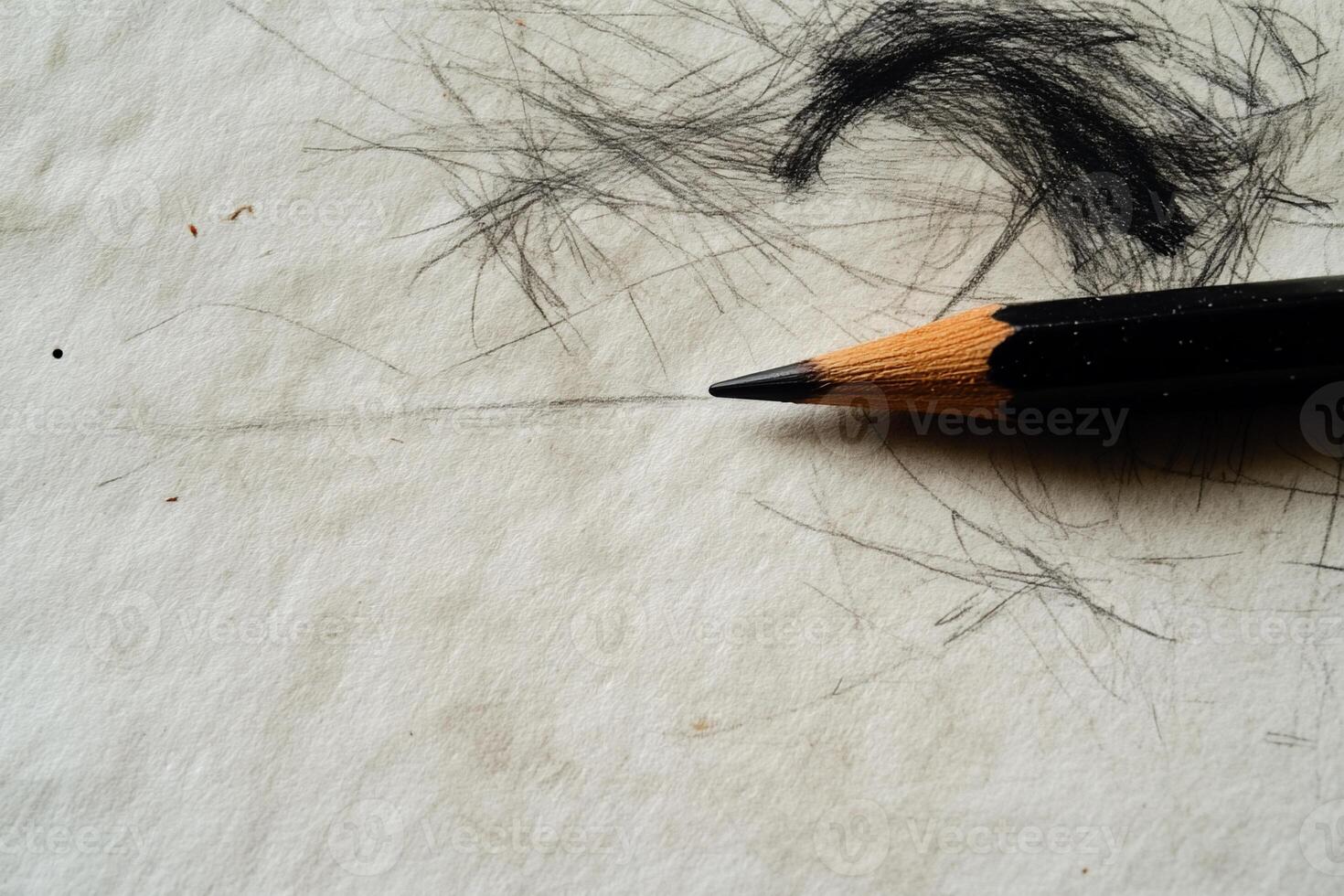 Graphite pencil on sketching paper photo