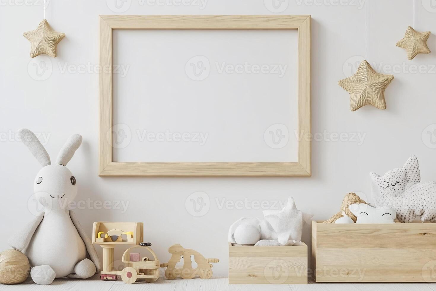 Blank frame in a nursery setting photo