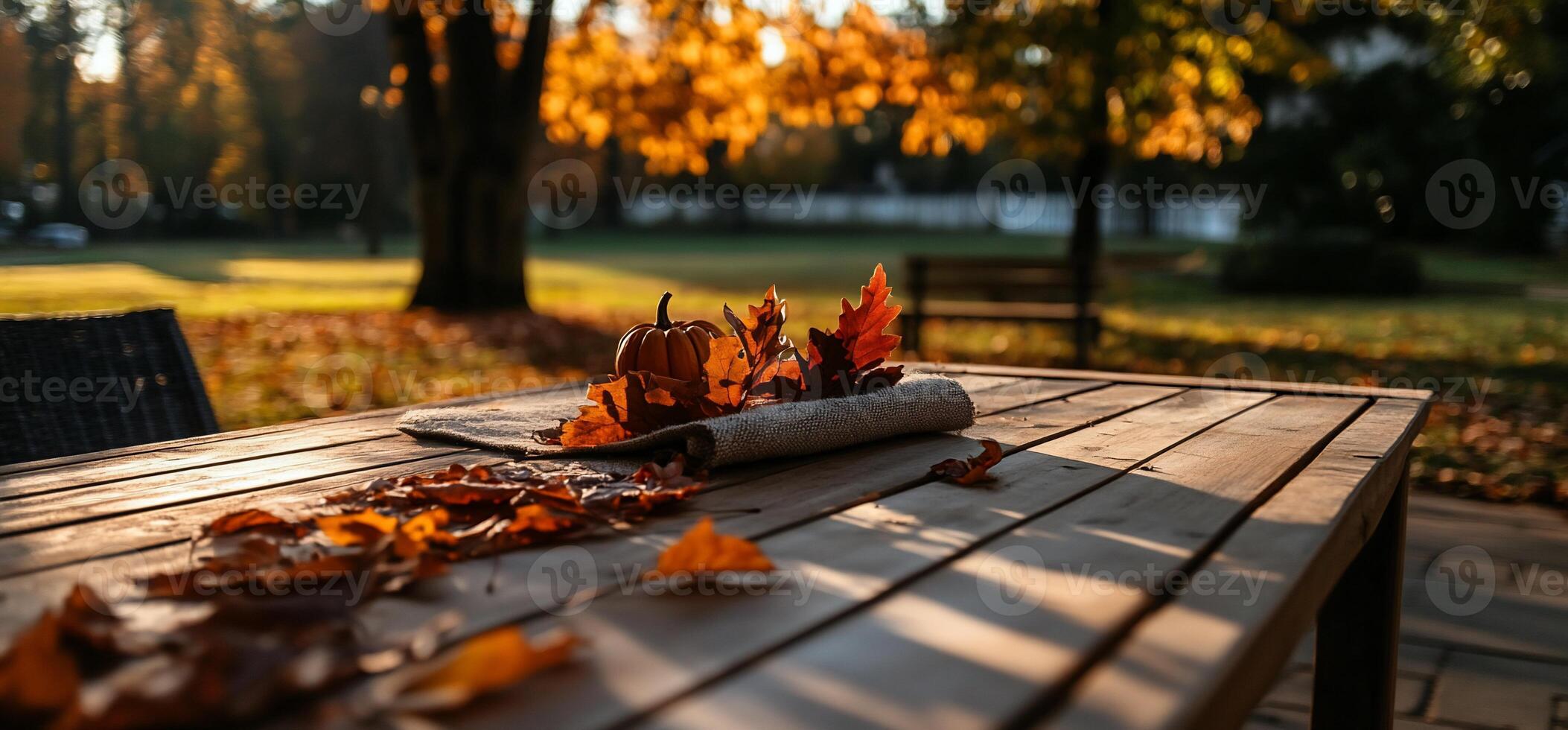 Autumnal Outdoor Table Setting photo