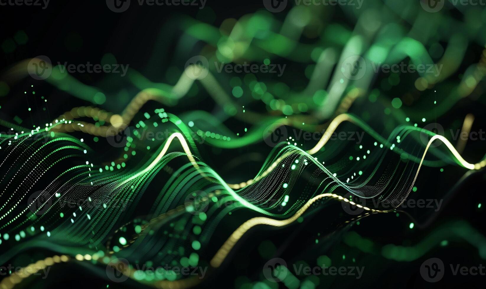 Abstract data visualization. Dynamic lines and particles photo