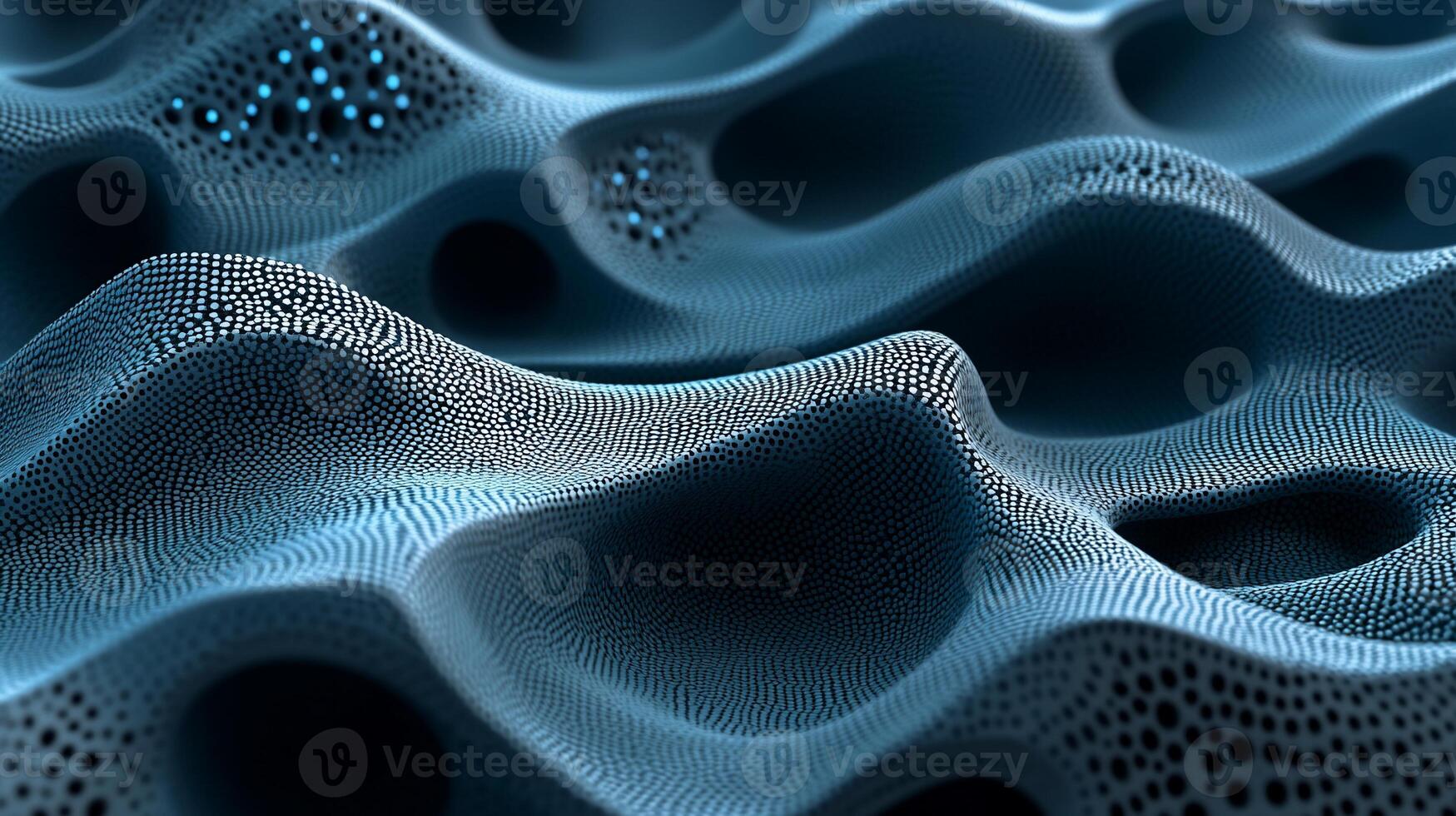 Abstract wavy surface, intricate network of interconnected forms. Detailed, textured, and dynamic. Intricate patterns and shades of blue and grey photo