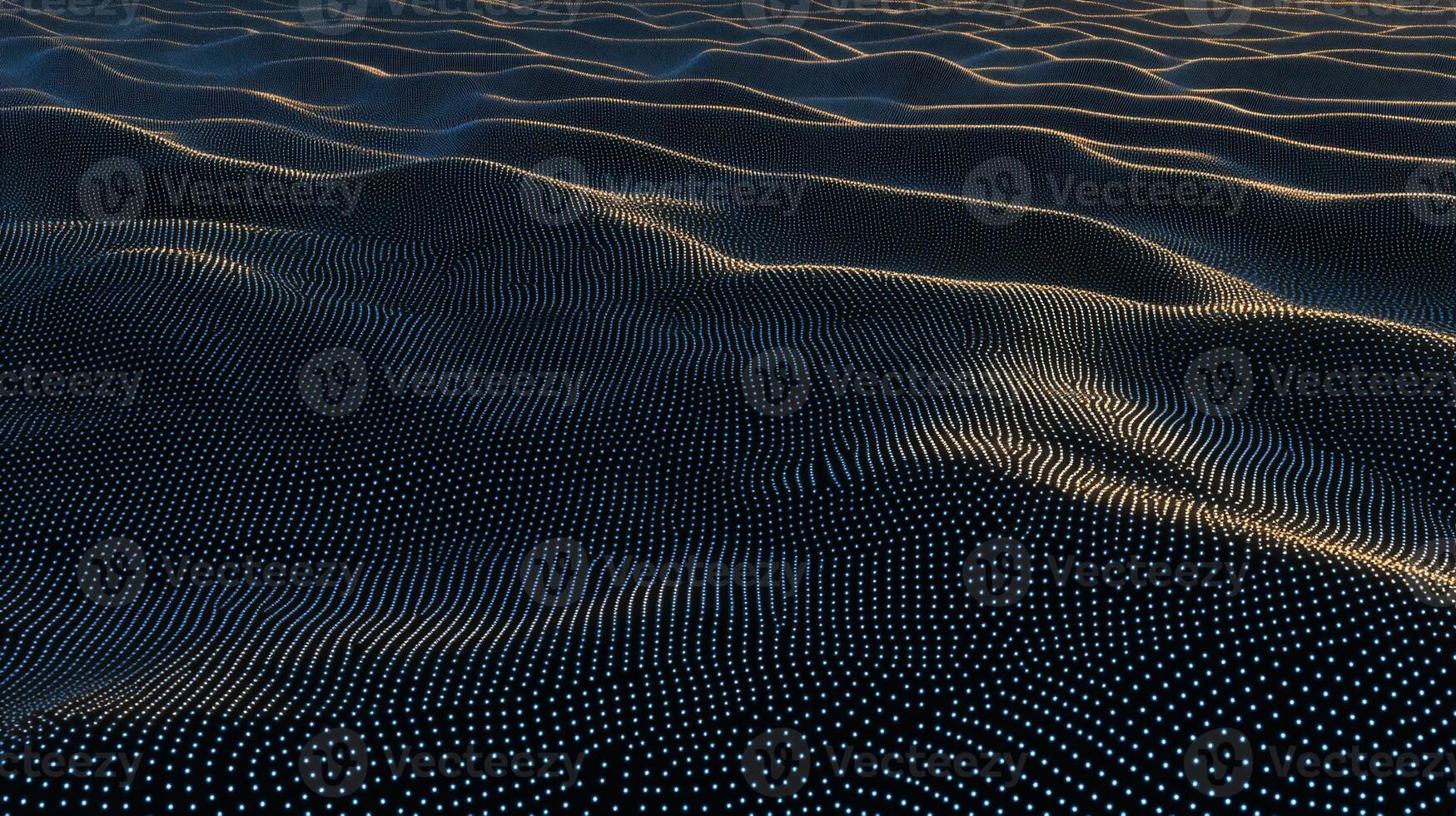 Abstract digital landscape with textured waves photo