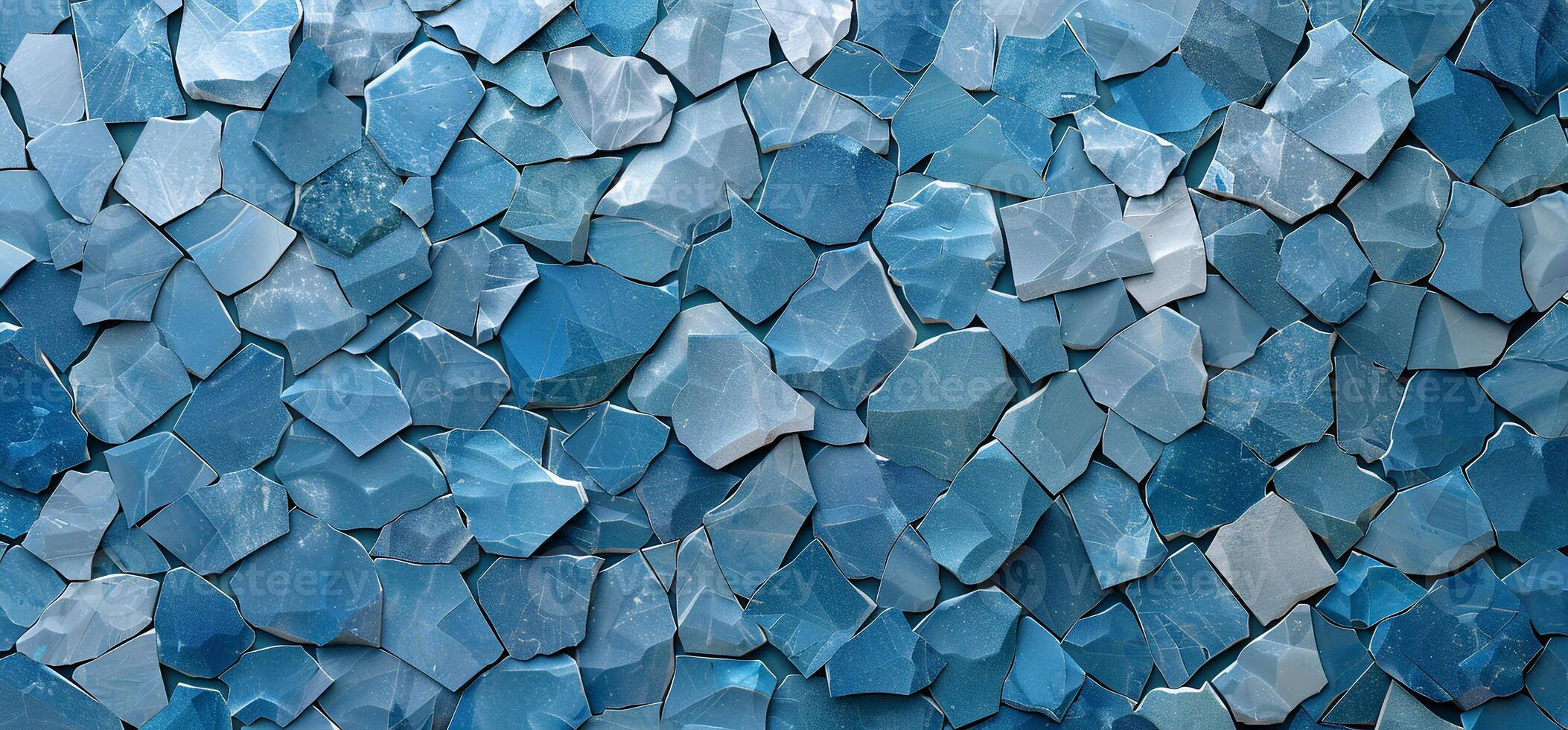 Shattered Blue Stone Mosaic photo