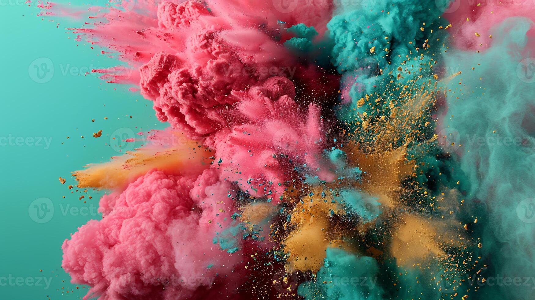 Vibrant explosion of color, swirling and bursting photo