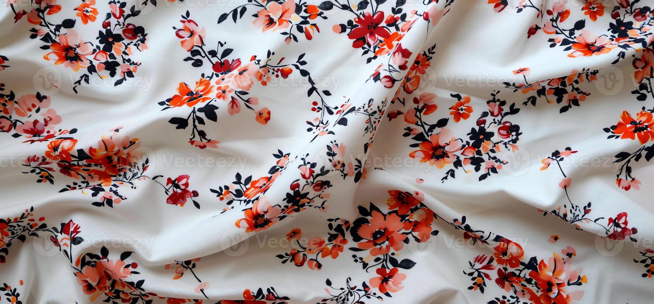 Delicate Floral Print Fabric photo