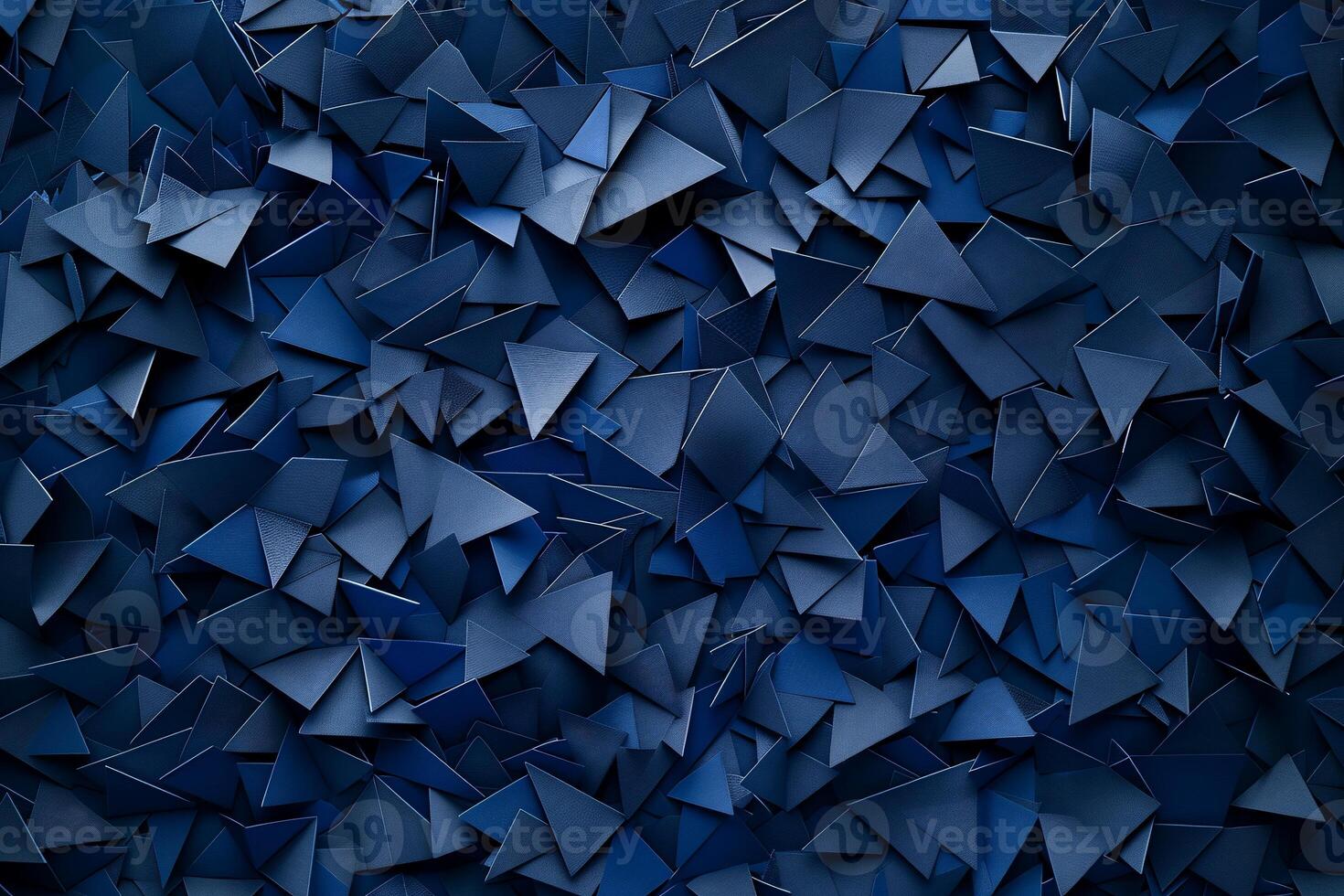 Abstract dark blue triangular geometric background photo