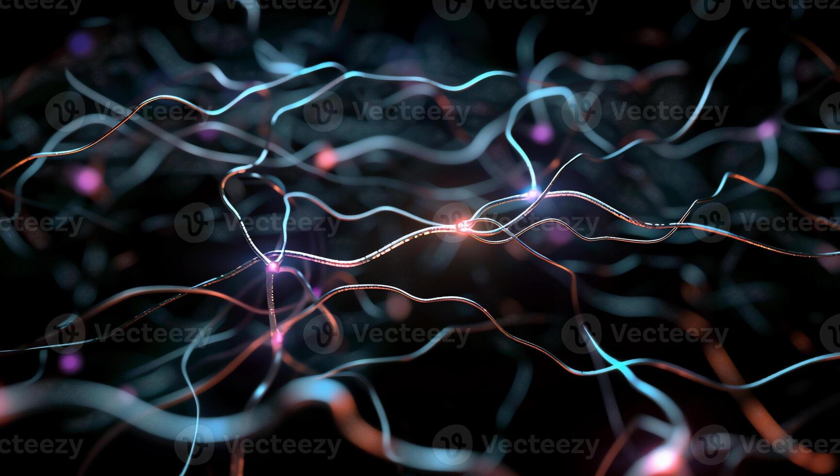Complex neural network. Intricate connections of neurons photo