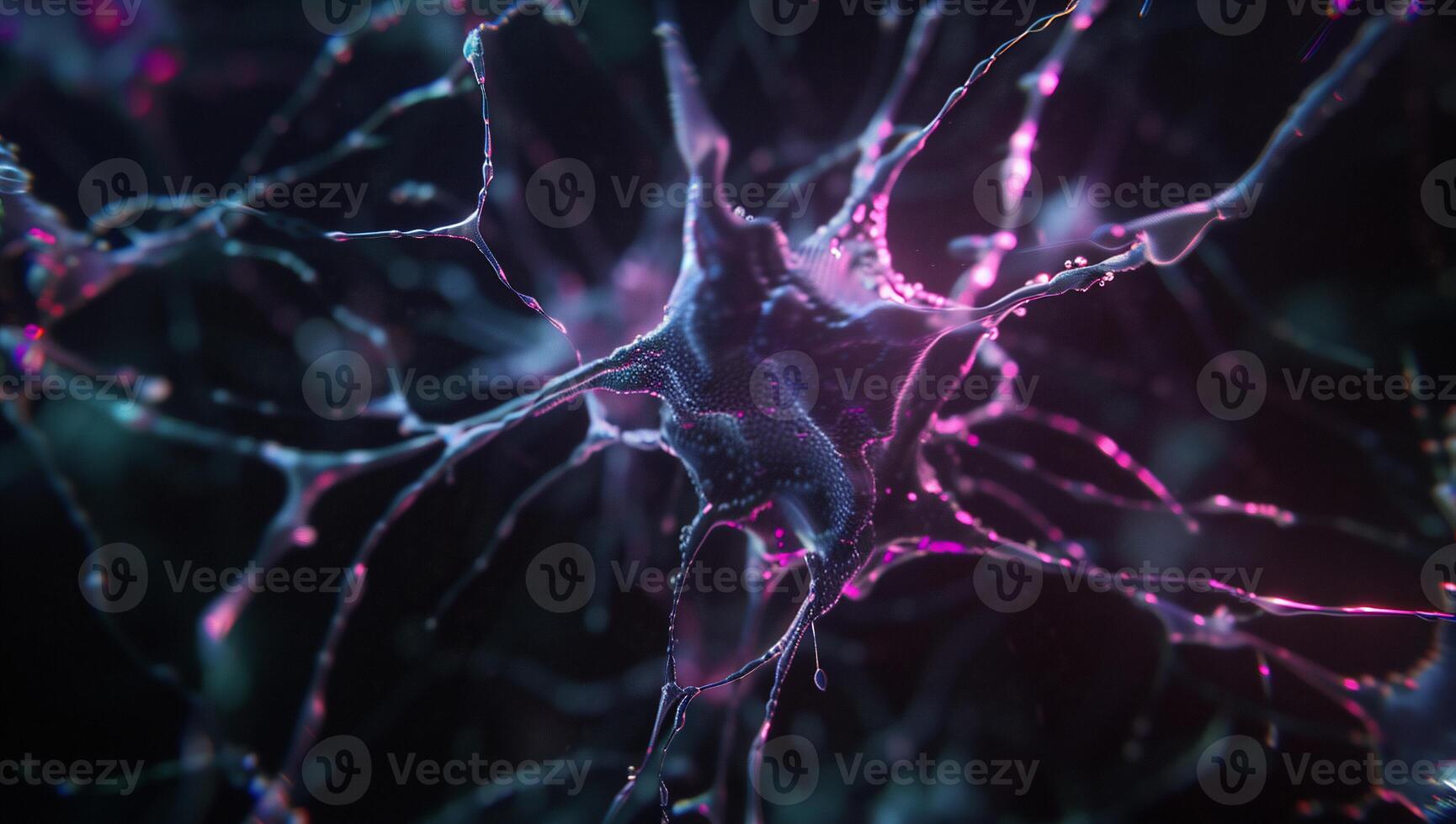 Intricate neural network, vibrant hues photo