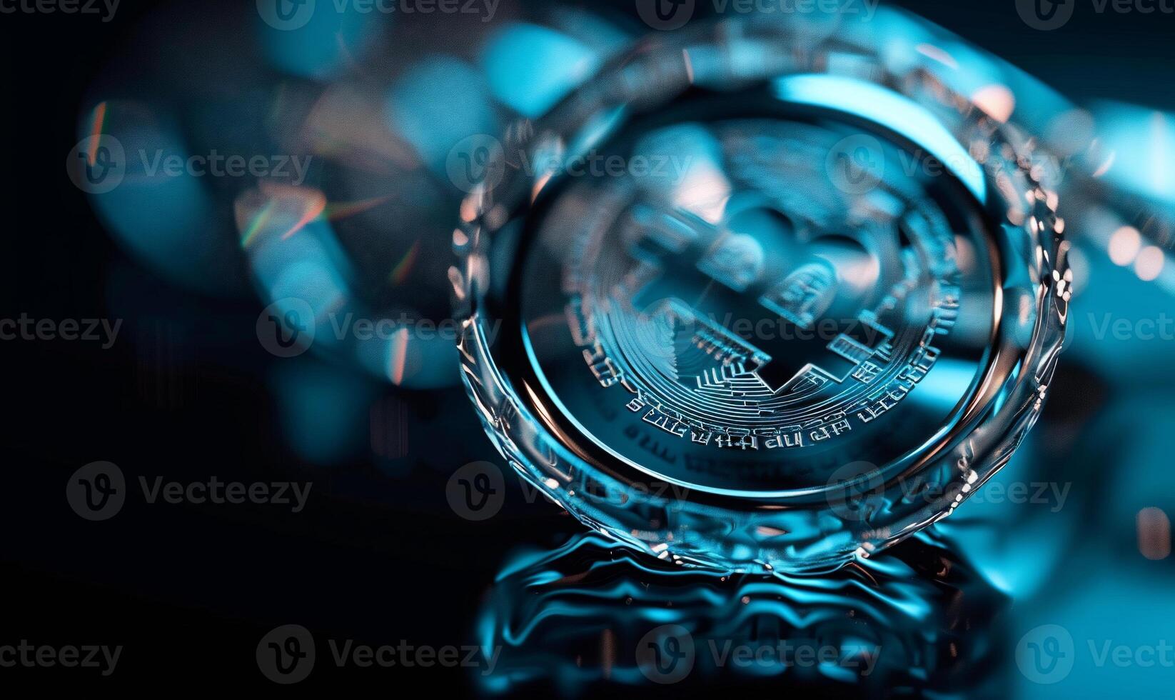 Cryptocurrency coin close-up photo