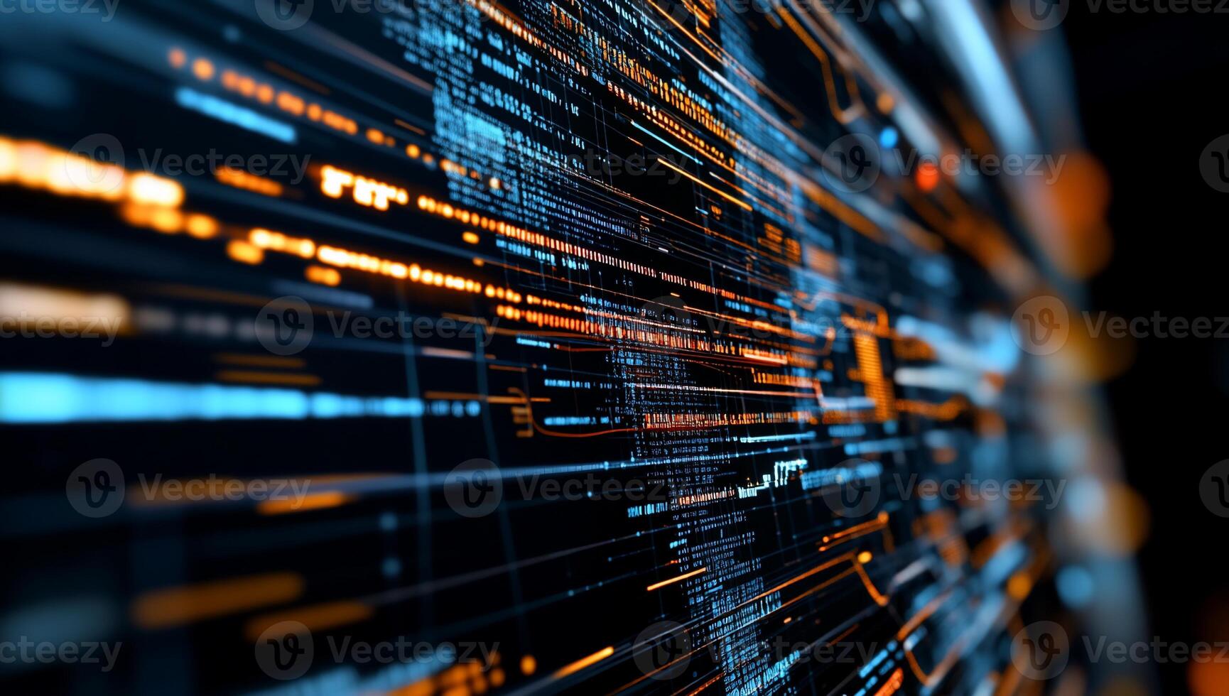 Digital code stream, data flow photo