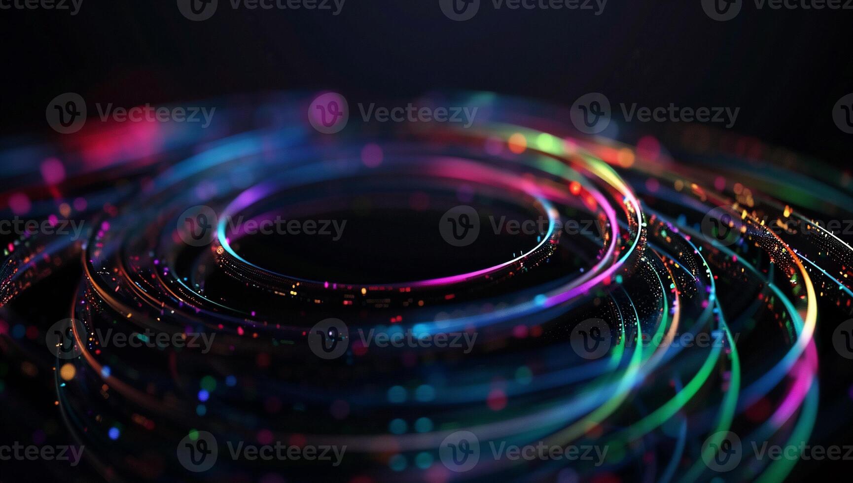 Abstract swirling rings of vibrant colors photo