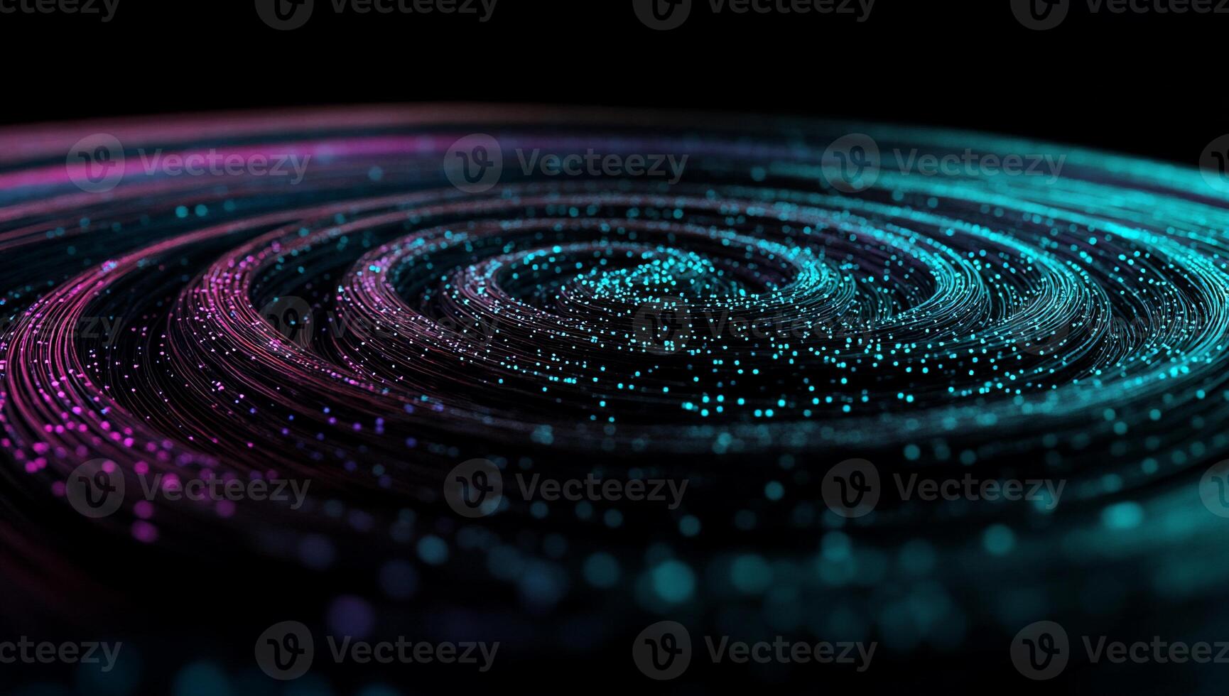 Abstract swirling vortex of vibrant threads and particles photo