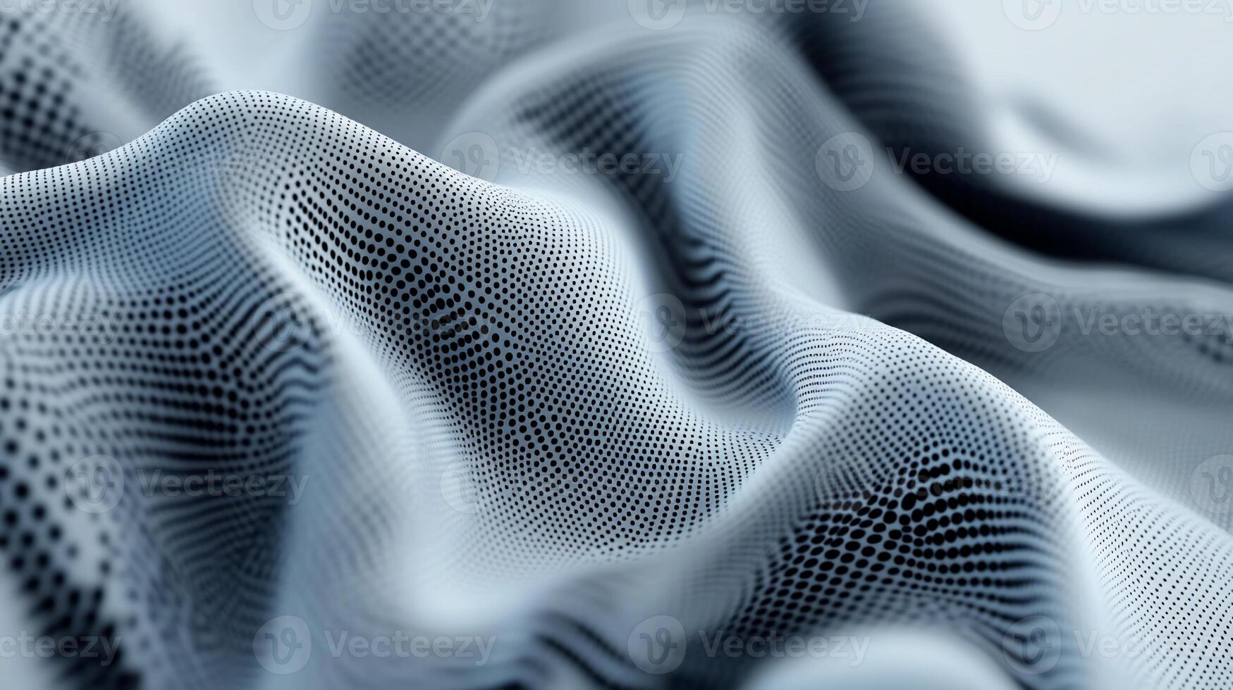 Abstract digital fabric, a complex network of interconnected points creating wavy forms photo