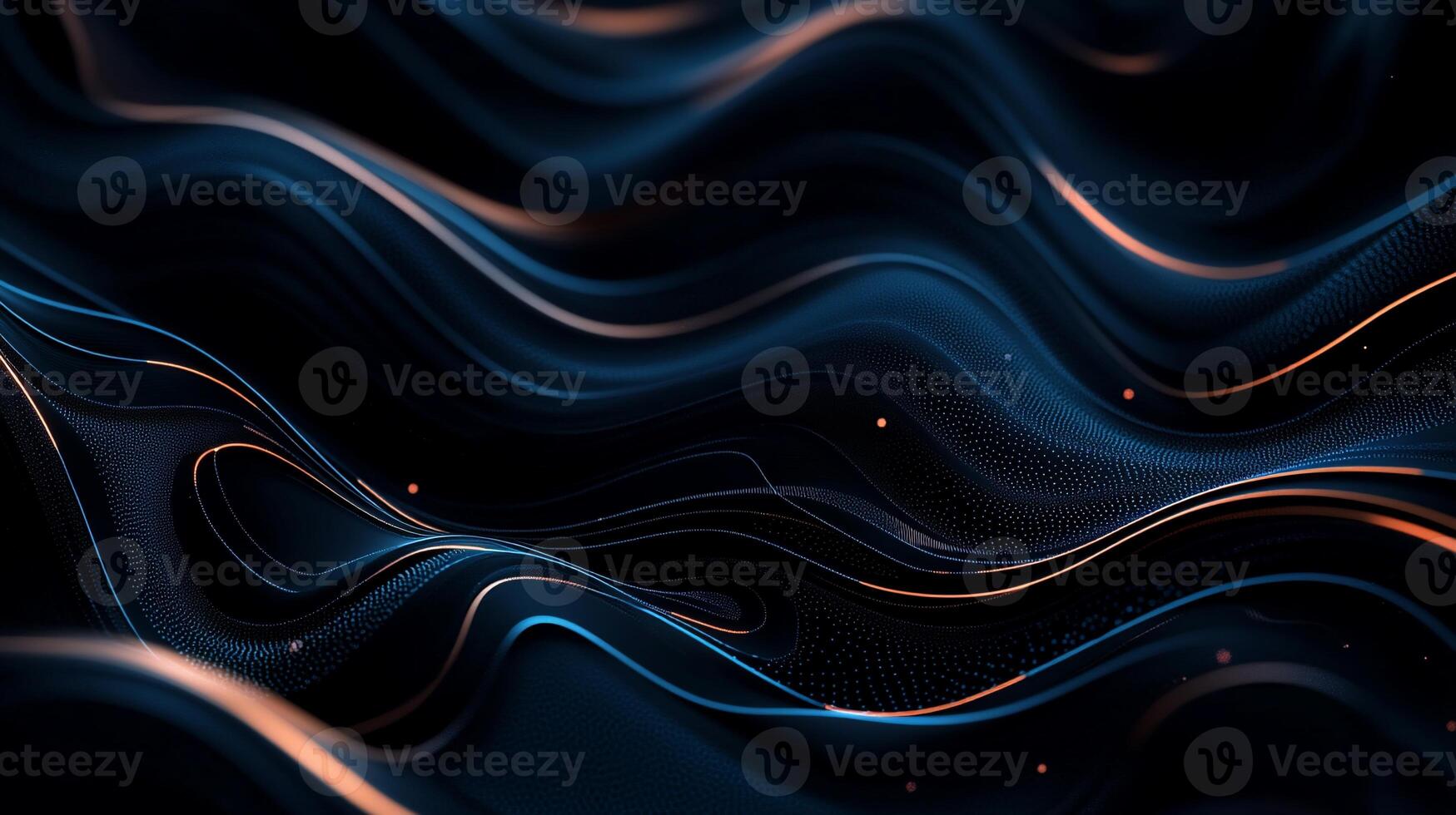 Abstract flowing lines, dark waves, digital art photo
