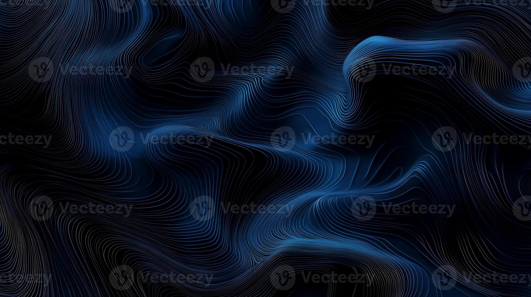 Abstract dark blue wavy lines background photo