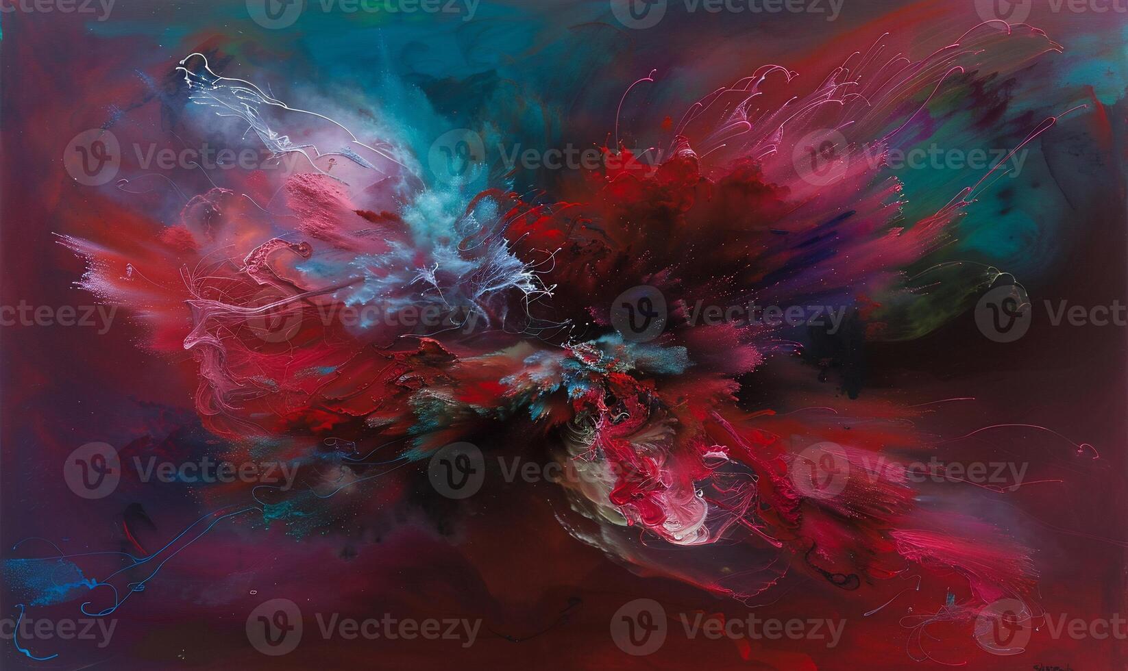 Abstract explosion of color. Dynamic hues collide in a vibrant, textured composition photo