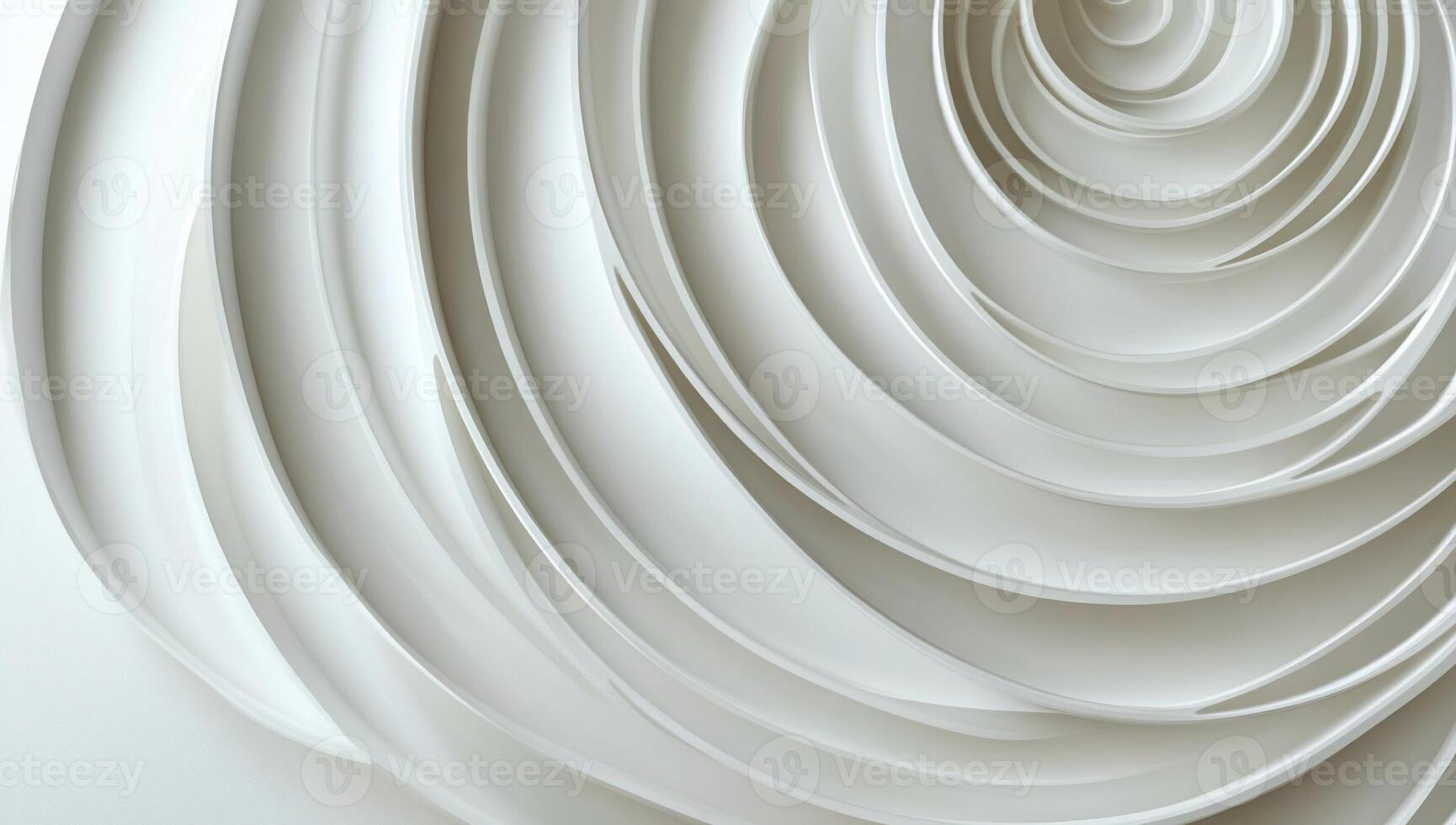 Abstract spiral design. Layers of white, flowing curves photo
