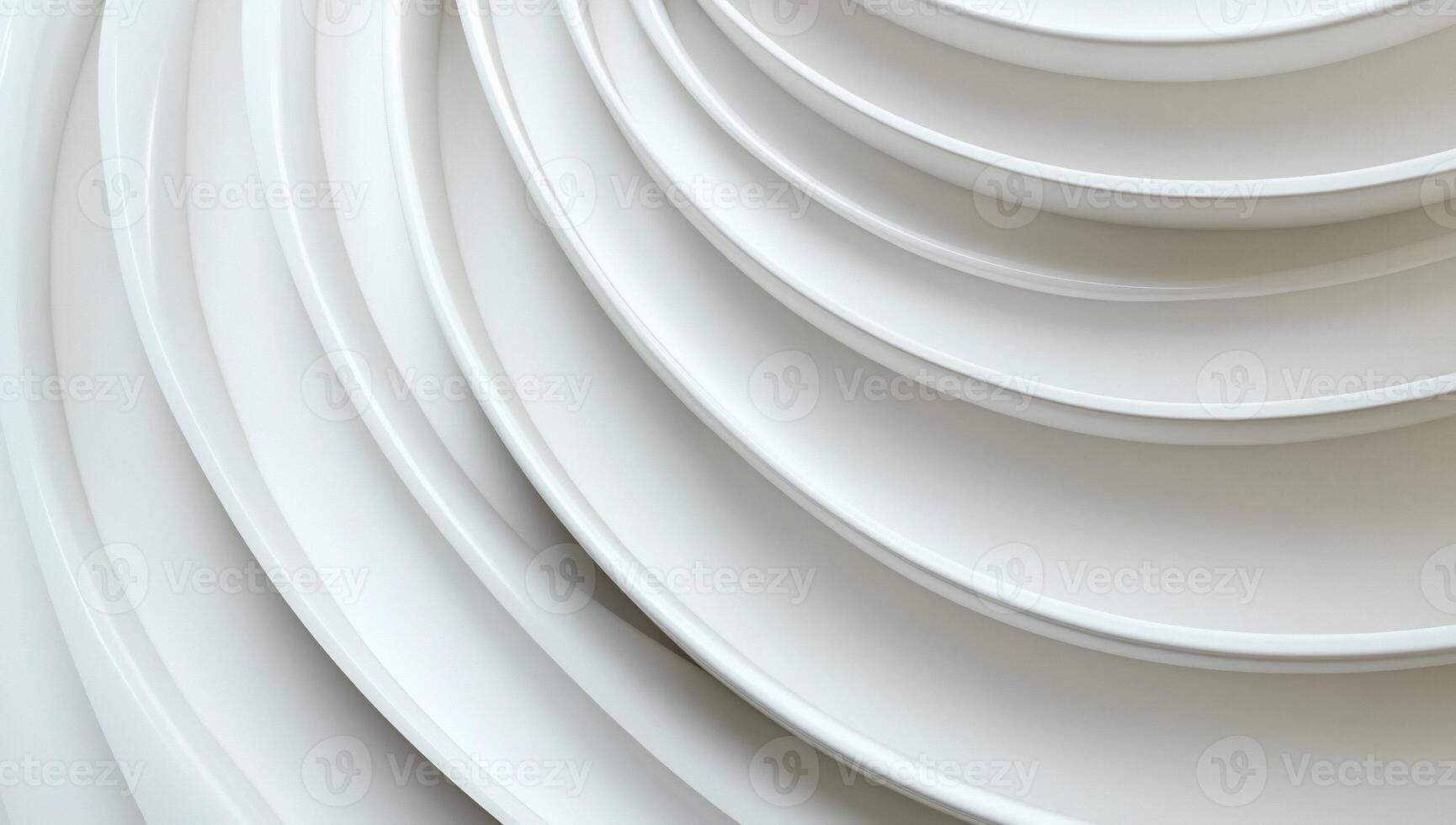 Abstract layered circles in white. A smooth, minimalist design featuring concentric, overlapping, curved shapes photo