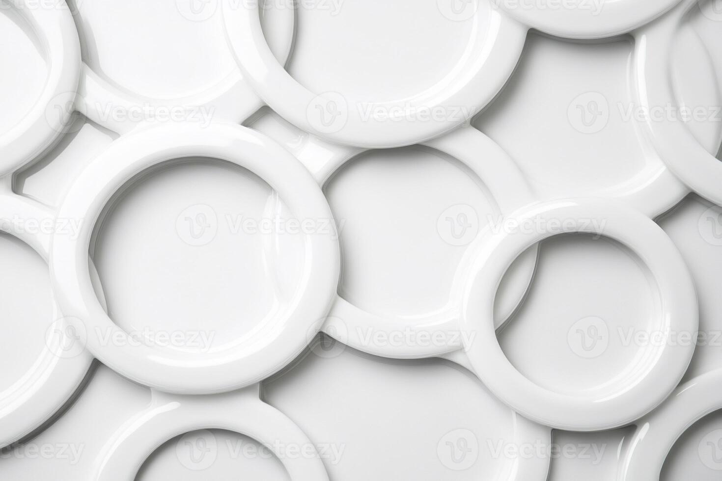 Abstract pattern of overlapping white circles photo