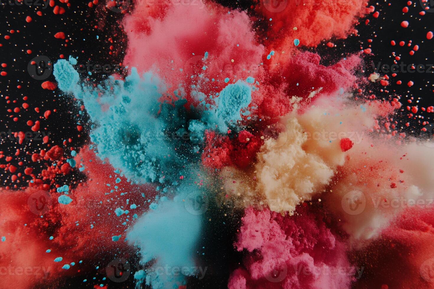 Colorful powder explosion in mid-air photo