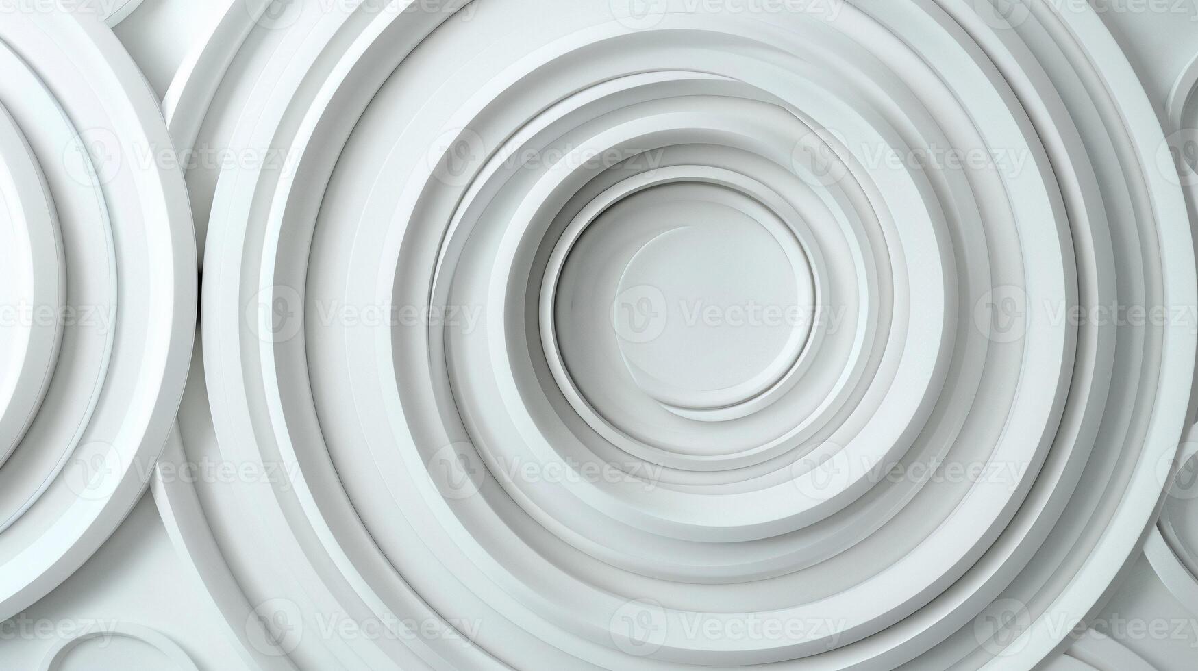 A white circular wall with many circles photo