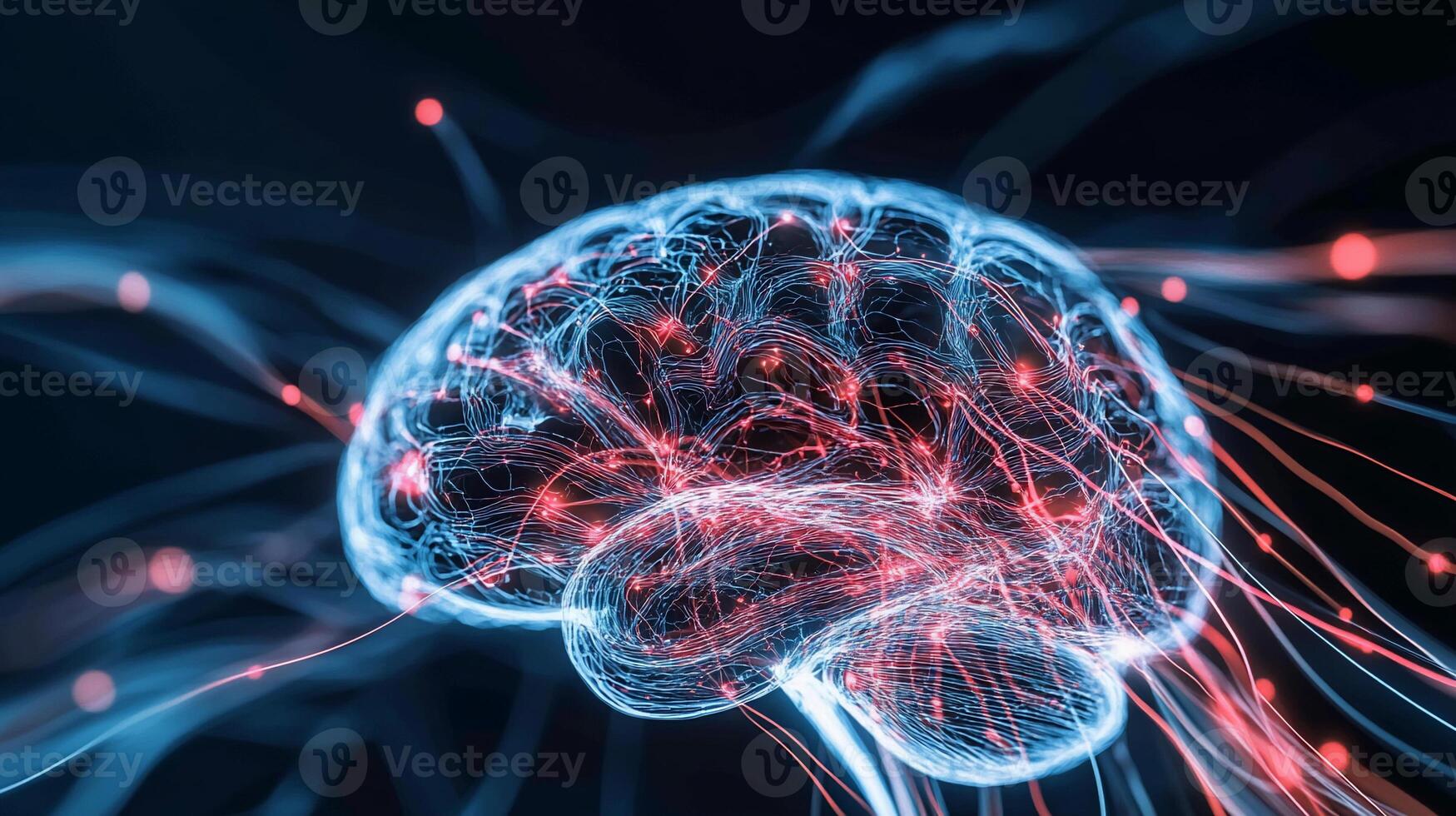 Brain neural network. Complex network of connections photo