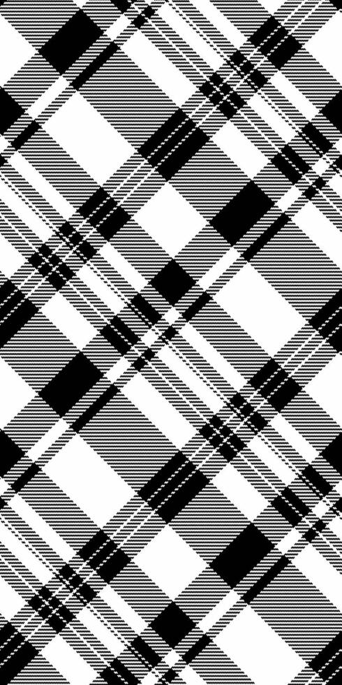 Stylish black and white plaid pattern. Perfect for textile design, website backgrounds, or fashion projects. This geometric design offers a modern, timeless aesthetic. vector