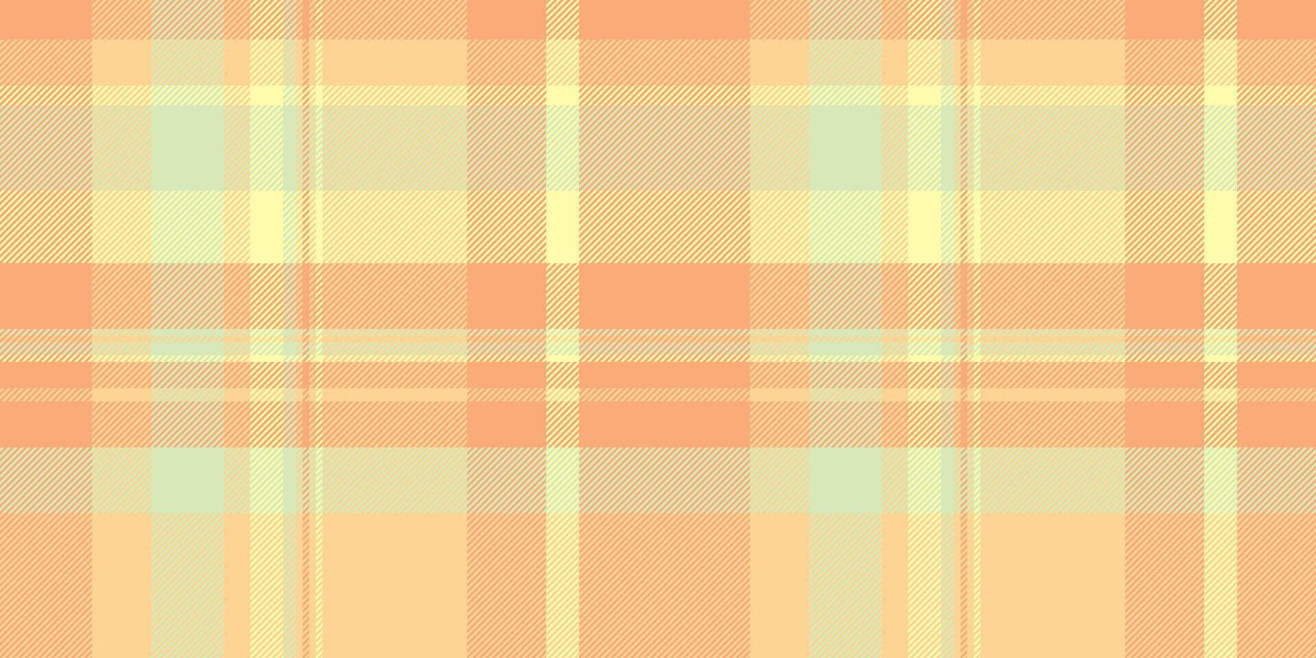 Soft peach and pale green plaid pattern. Ideal for textile design, website backgrounds, or packaging. This subtle, calming texture evokes feelings of warmth and serenity. vector