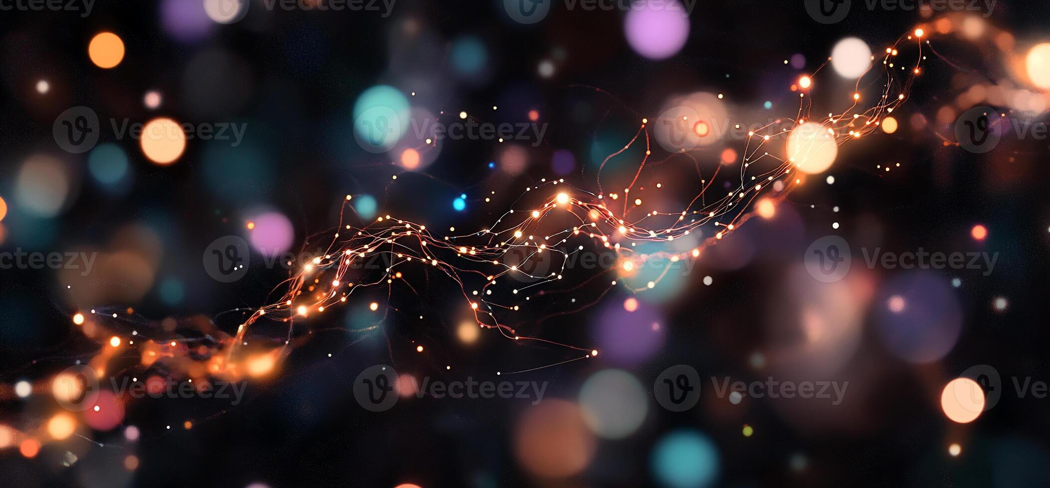 Abstract glowing particle streams photo