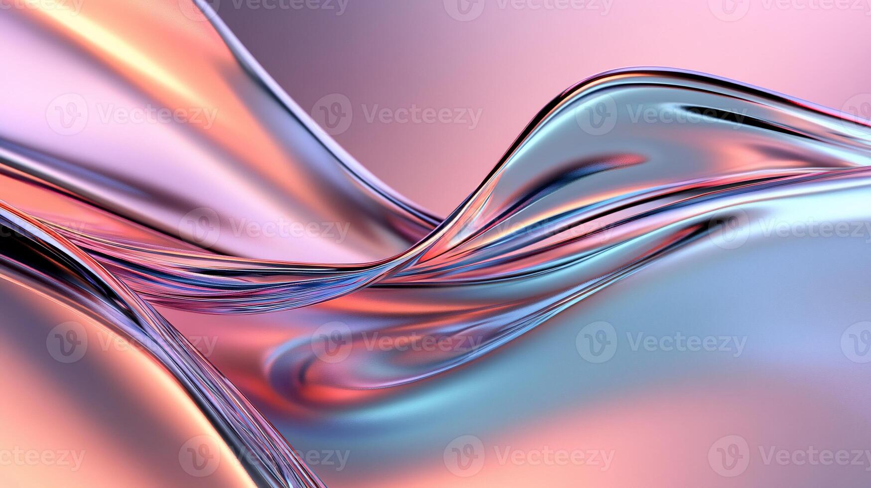 Abstract fluid shapes in iridescent colors photo