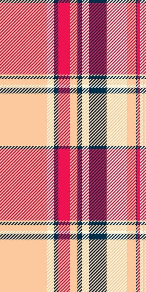 Vibrant coral, peach, and burgundy plaid pattern. Perfect for textile design, fashion, website backgrounds, or any project needing a stylish and textured feel. vector