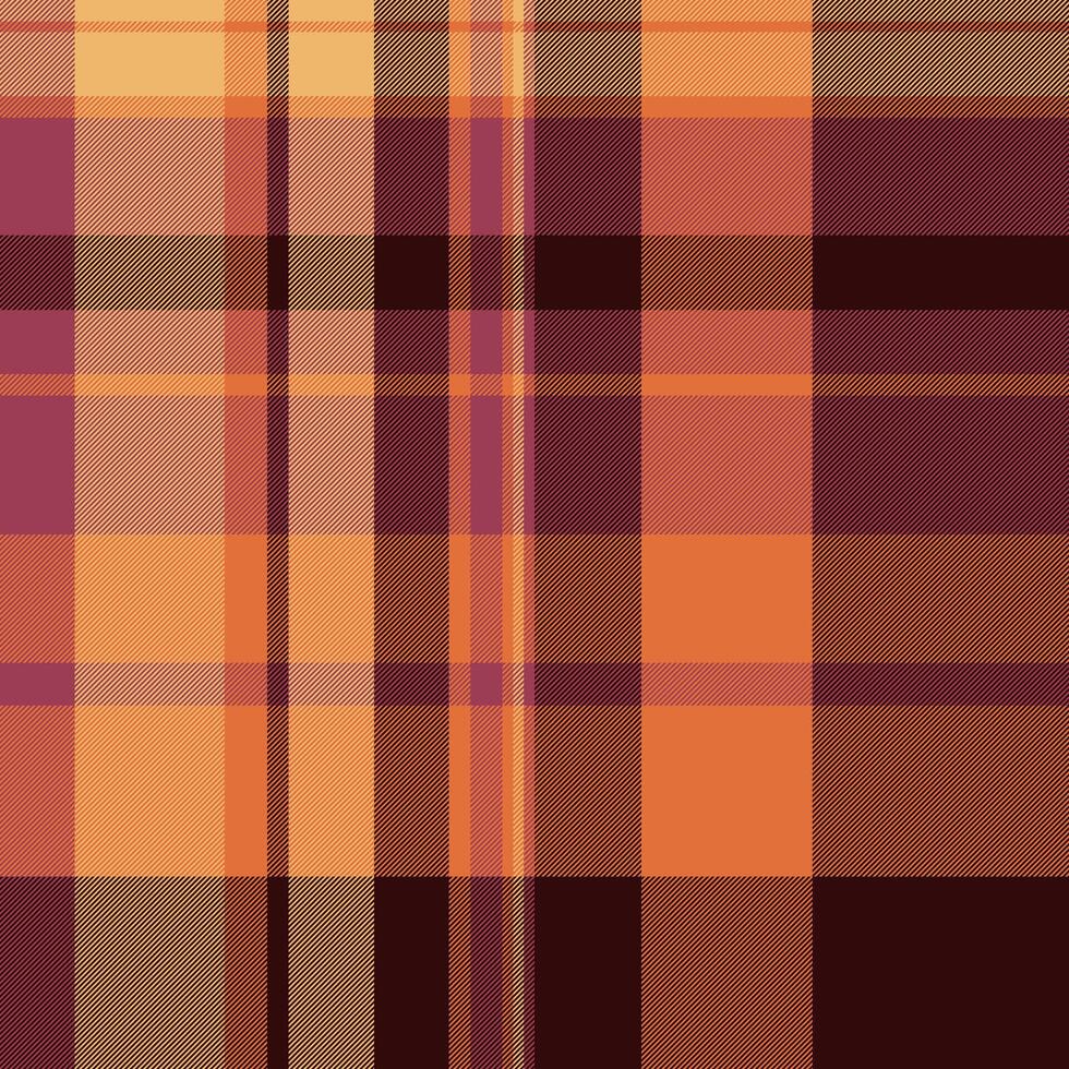 Warm autumnal plaid pattern in rich oranges, browns, and purples. Perfect for fallthemed designs, textiles, and website backgrounds. Evokes feelings of warmth, comfort, and rustic charm. vector