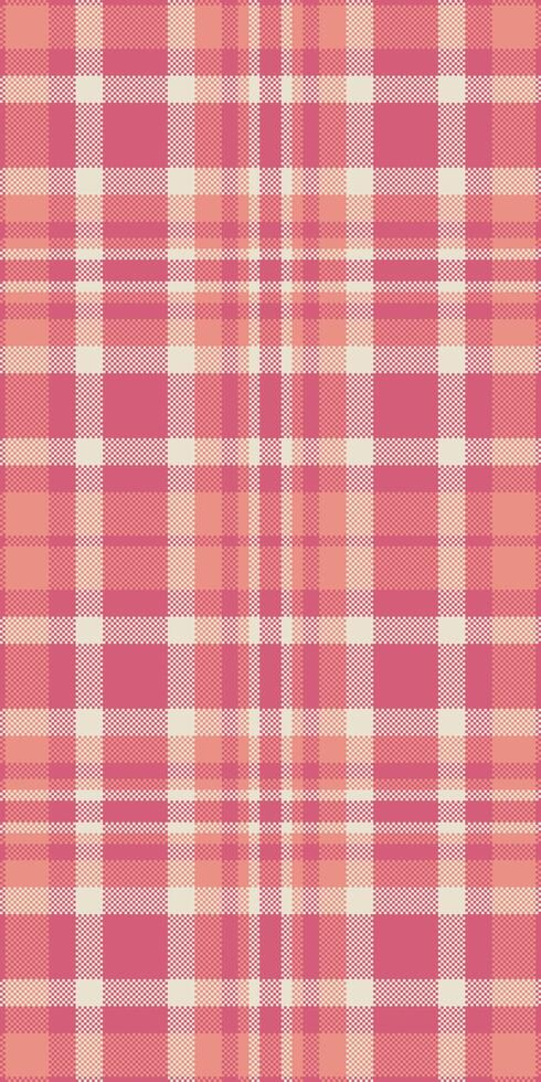 Seamless pastel pink and peach plaid pattern. Perfect for textile design, backgrounds, or website design. vector