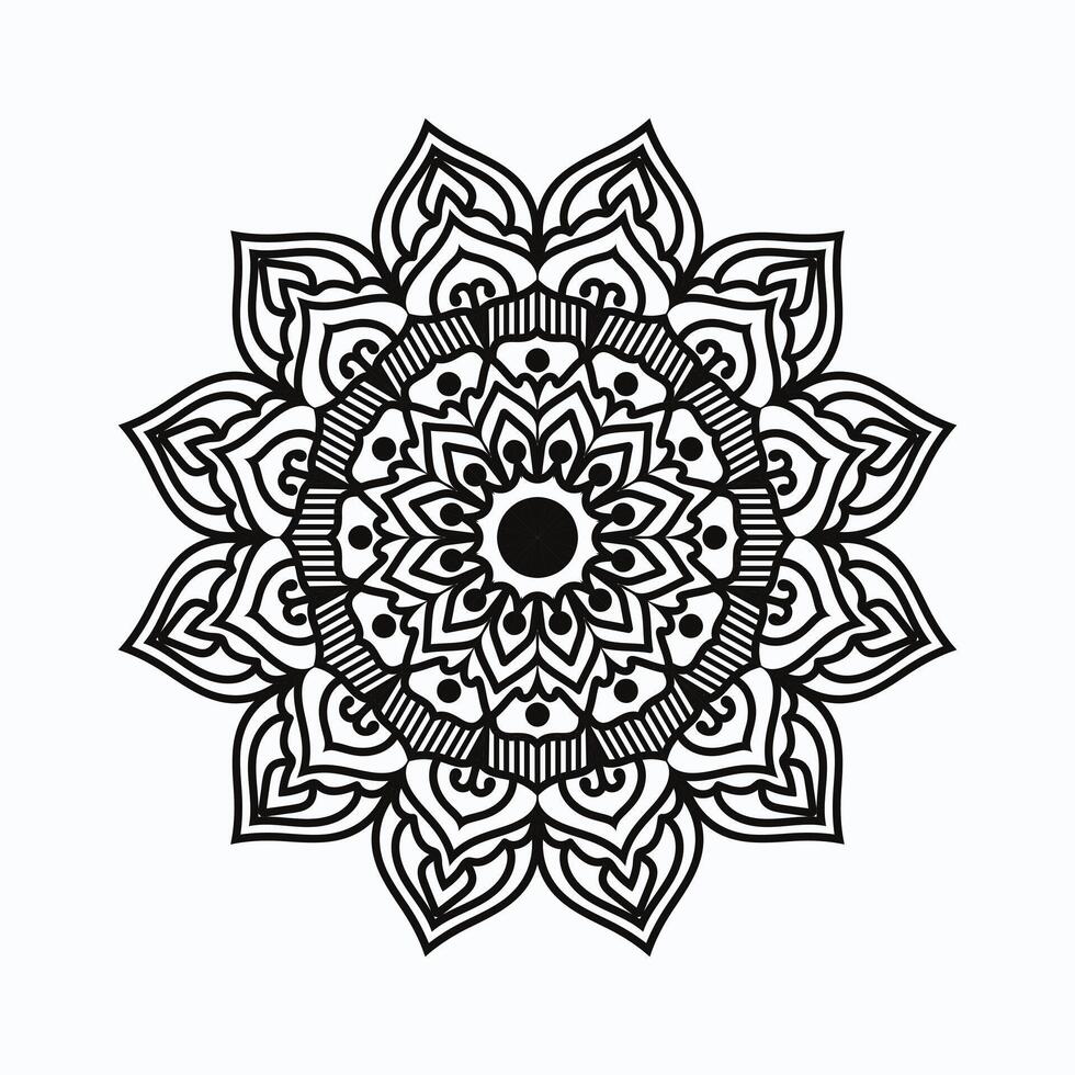 Luxurious Ornamental black color Mandala Design vector