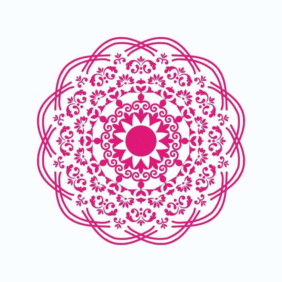 Exquisite Ornamental pink Geometric Mandala vector
