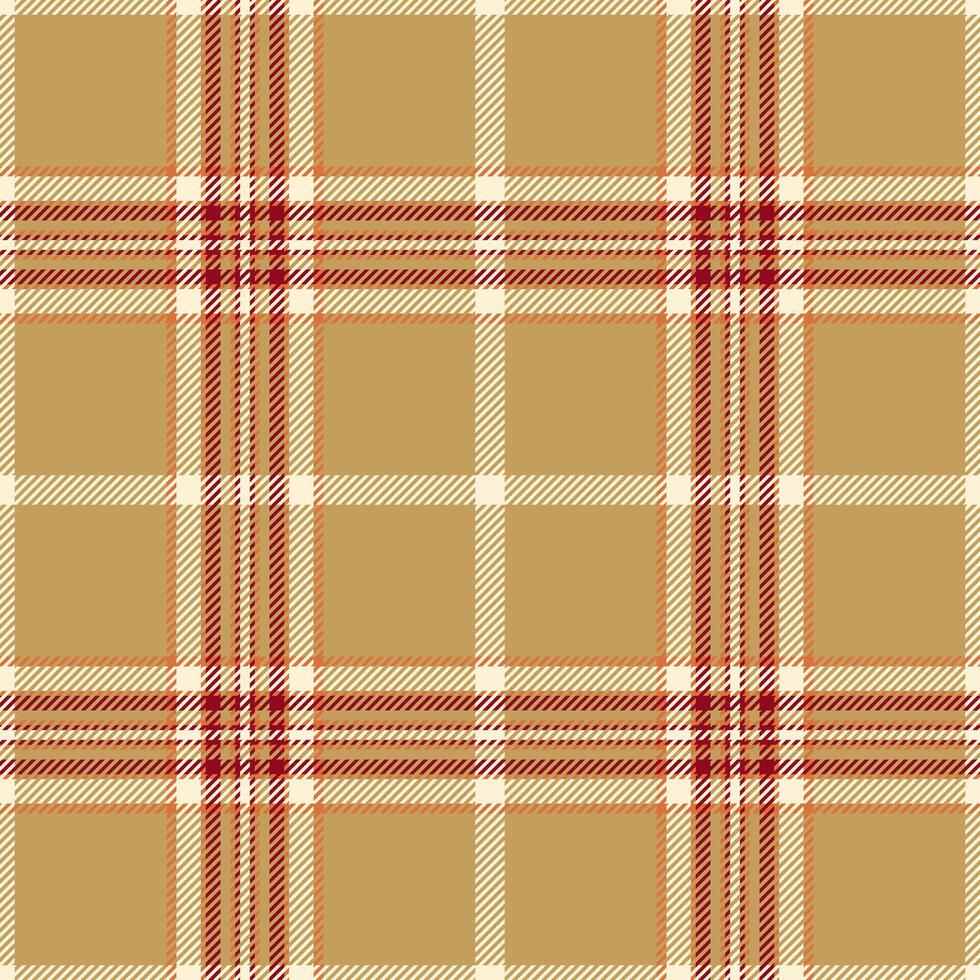Elegant beige and burgundy plaid pattern. Perfect for textile design, apparel, or website backgrounds. This classic check evokes feelings of warmth and sophistication. vector