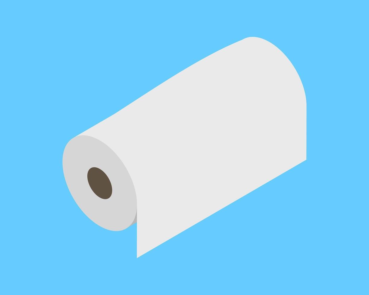 Clean, minimalist illustration of a paper roll against a light blue background. Perfect for concepts of simplicity, hygiene, or resourcefulness. vector
